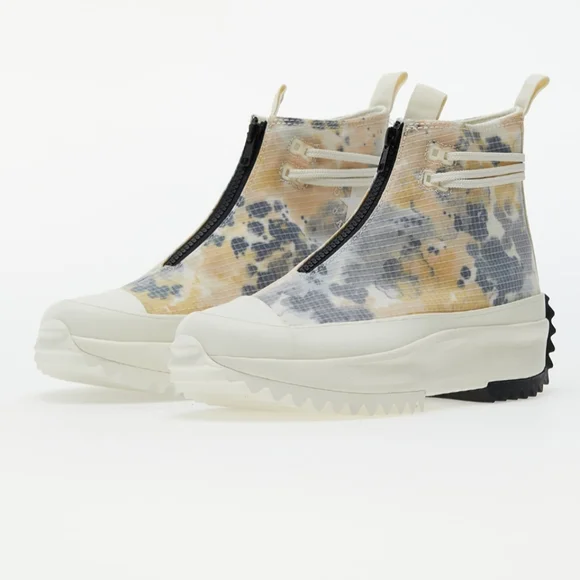 Converse Run Star Hi Zip Platform "Washed Florals" Egret/White/Black - Picture 8 of 8